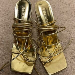 ASOS Gold Strappy Heels